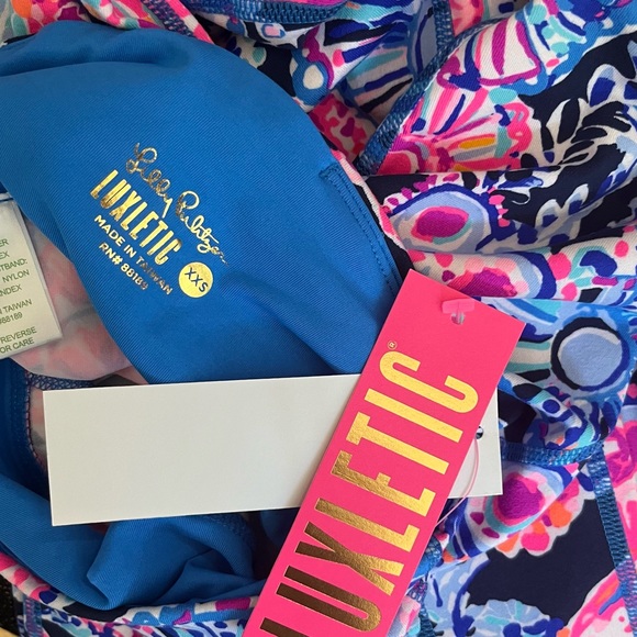 Lilly Pulitzer Leggings Weekender High Rise Midi Navy Turtle Amazement XXS NWT - Picture 9 of 15